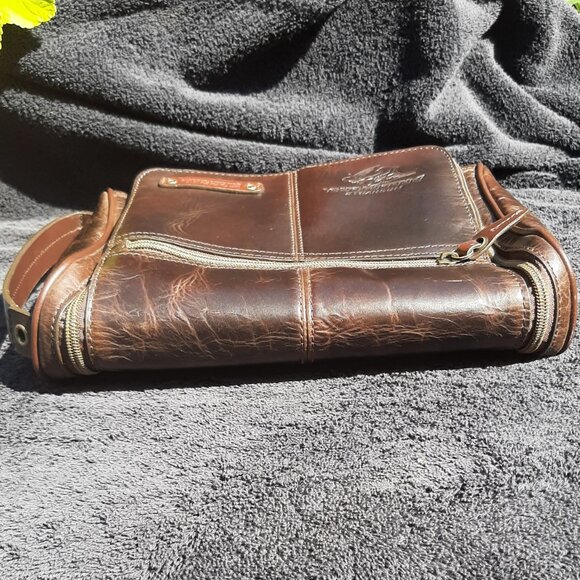 Fossil Men's Leather Hanging Toiletry Wash Bag Brown Travel Nashville Predators - Picture 10 of 13